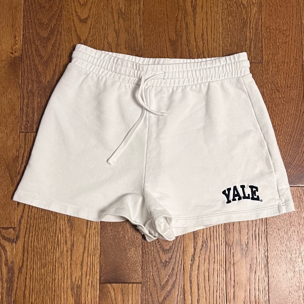 Zara Yale Sweat Shorts White Large